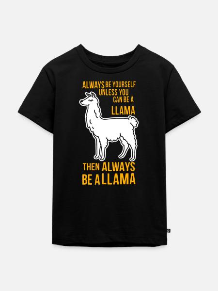 Llama - Kinder Premium Bio T-Shirt - Schwarz