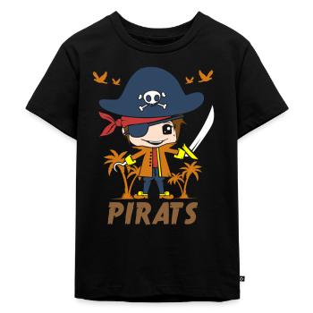 Cadeau d’enfant pour les pirates enfants cadeau enfant garçon - T-shirt Premium bio Enfant - noir - Devant - Mikhail (115cm)