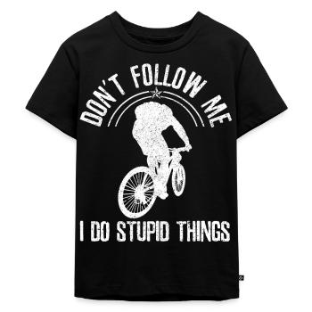Mountainbike - MTB Mountainbiker Lustig Geschenk - Kinder Premium Bio T-Shirt - Schwarz - Vorne - Mikhail (115cm)