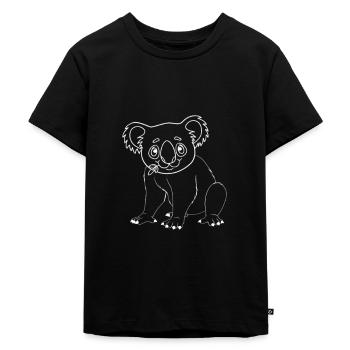 Koala - Kinder Premium Bio T-Shirt - Schwarz - Vorne - Mikhail (115cm)