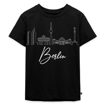 Berlin Berlin Berlin Skyline - Kinder Premium Bio T-Shirt - Schwarz - Vorne - Mikhail (115cm)