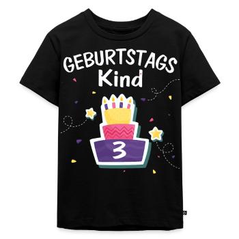 Kindergeburtstag 3 Jahre altes Geburtstagskind - Kinder Premium Bio T-Shirt - Schwarz - Vorne - Mikhail (115cm)