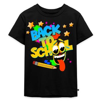 Back to school! - Kids Premium Organic T-Shirt - black - Front - Mikhail (115cm)