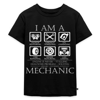 Mechanic - Kids Premium Organic T-Shirt - black - Front - Mikhail (115cm)