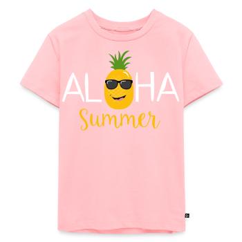 Aloha Summer, Hawaii, Pineapple, Pineapple - Kids Premium Organic T-Shirt - rose - Front - AI Model Kid Female (0cm)