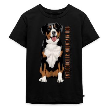 Entlebucher Sennenhund - Kinder Premium Bio T-Shirt - Schwarz - Vorne - Mikhail (115cm)