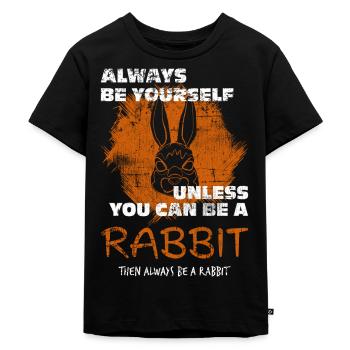Kaninchen Häschen - Kinder Premium Bio T-Shirt - Schwarz - Vorne - Mikhail (115cm)