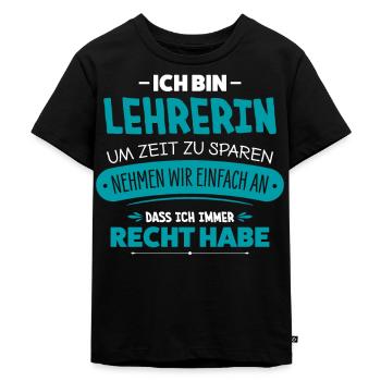 Teacher - Kids Premium Organic T-Shirt - black - Front - Mikhail (115cm)