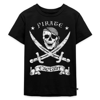 Piraten Kapitän Pirate Captain Totenkopf Pirat - Kinder Premium Bio T-Shirt - Schwarz - Vorne - Mikhail (115cm)