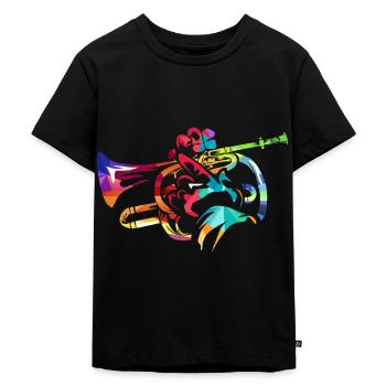 cornet à pistons - T-shirt Premium bio Enfant - noir - Devant - Mikhail (115cm)