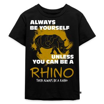 Nashorn - Kinder Premium Bio T-Shirt - Schwarz - Vorne - Mikhail (115cm)
