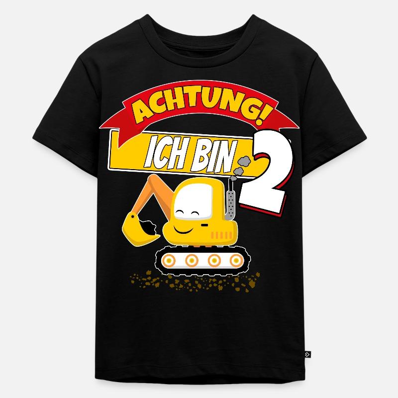 Kinder 2. Geburtstag Shirt Bagger Jungen 2 Jahr - Kinder Premium Bio T-Shirt - Schwarz