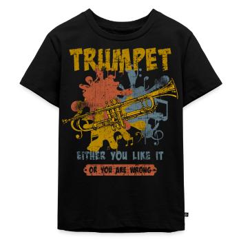 Trompete - Kinder Premium Bio T-Shirt - Schwarz - Vorne - Mikhail (115cm)