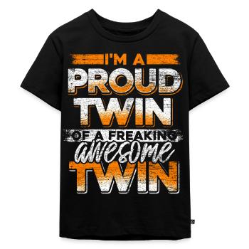 Zwillinge Zwilling - Kinder Premium Bio T-Shirt - Schwarz - Vorne - Mikhail (115cm)