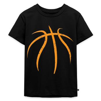 Basketball - Ball - Kinder Premium Bio T-Shirt - Schwarz - Vorne - Mikhail (115cm)