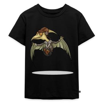 Pilote de ptérodactyle - T-shirt Premium bio Enfant - noir - Devant - Mikhail (115cm)
