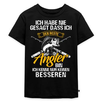 Der beste Angler - Kinder Premium Bio T-Shirt - Schwarz - Vorne - Mikhail (115cm)