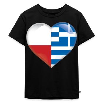 Poland Greece Greek flag flag countries love - Kids Premium Organic T-Shirt - black - Front - Mikhail (115cm)