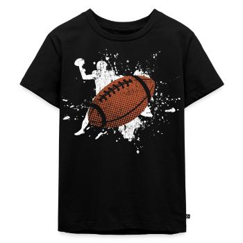 Rugby - Kinder Premium Bio T-Shirt - Schwarz - Vorne - Mikhail (115cm)