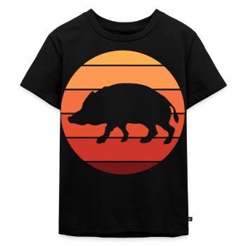 Wild boar - Kids Premium Organic T-Shirt - black - Front - Mikhail (115cm)
