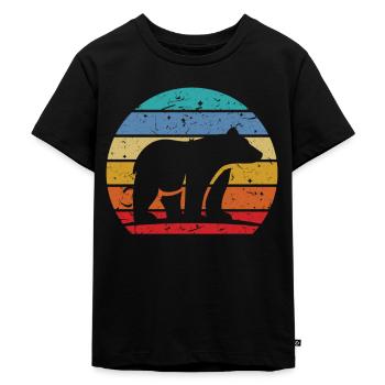 Bär - Kinder Premium Bio T-Shirt - Schwarz - Vorne - Mikhail (115cm)