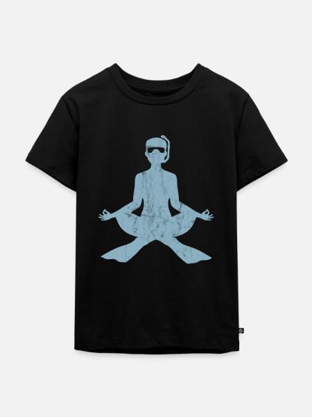Meditation Freitaucher Freitauchen Design - Kinder Premium Bio T-Shirt - Schwarz