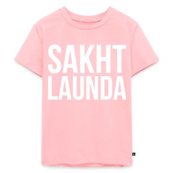Sakht Launda Tough Guy Hindi Urdu Punjabi Munday - Kids Premium Organic T-Shirt - rose - Front - AI Model Kid Female (0cm)