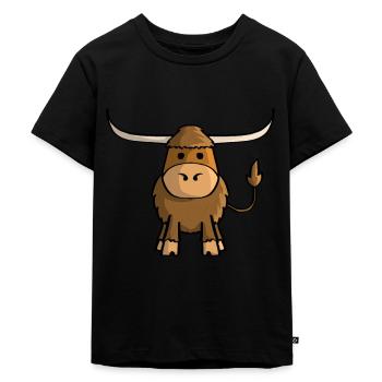 Scottish Highland Cattle Cow - Kids Premium Organic T-Shirt - black - Front - Mikhail (115cm)