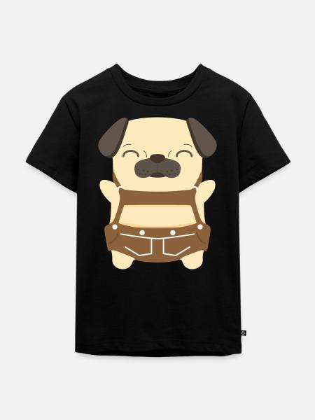 Lederhose - Kinder Premium Bio T-Shirt - Schwarz