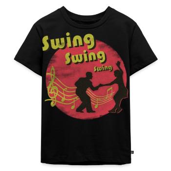 Couple dancing swing - Kids Premium Organic T-Shirt - black - Front - Mikhail (115cm)