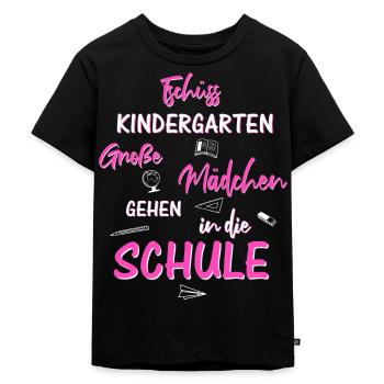 Tschüss Kindergarten - Kinder Premium Bio T-Shirt - Schwarz - Vorne - Mikhail (115cm)