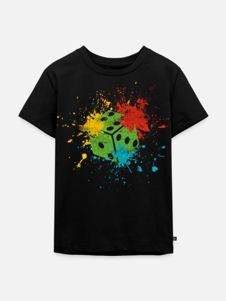Würfel - Kinder Premium Bio T-Shirt - Schwarz
