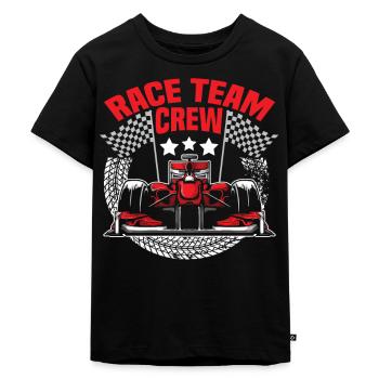 Rennwagen Gokart Rennfahrer Auto - Kinder Premium Bio T-Shirt - Schwarz - Vorne - Mikhail (115cm)