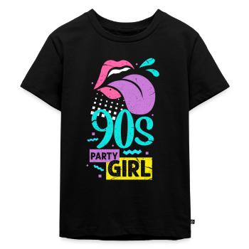 90s Girl Woman 90s Girl Party Gift - Kids Premium Organic T-Shirt - black - Front - Mikhail (115cm)