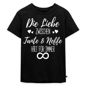 Tante Neffe Liebe Coole Geschenkidee - Kinder Premium Bio T-Shirt - Schwarz - Vorne - Mikhail (115cm)