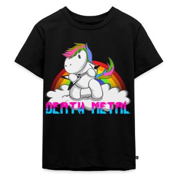 Death Metal Licorne Arc-en-ciel - T-shirt Premium bio Enfant - noir - Devant - Mikhail (115cm)