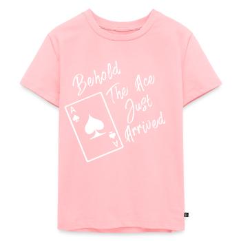 Drapeau asexué / unisexuel Ace Pride Love And Freedom - T-shirt Premium bio Enfant - rose - Devant - AI Model Kid Female (0cm)