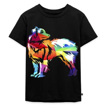 Australian Shepherd - Kinder Premium Bio T-Shirt - Schwarz - Vorne - Mikhail (115cm)