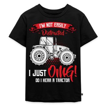 tracteur - T-shirt Premium bio Enfant - noir - Devant - Mikhail (115cm)
