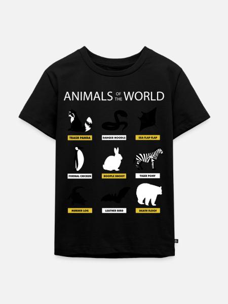 Dieren van de wereld T-shirt Grappige zeldzame dieren - Kinderen Premium Bio T-shirt - zwart