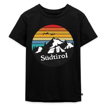 Motif rétro des montagnes du Tyrol du Sud - T-shirt Premium bio Enfant - noir - Devant - Mikhail (115cm)