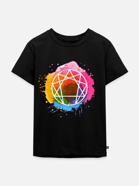 Enneagramm Aquarell - Kinder Premium Bio T-Shirt - Schwarz