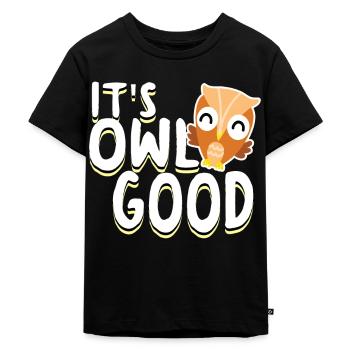 Uil uil uilen - Kinderen Premium Bio T-shirt - zwart - Voor - Mikhail (115cm)