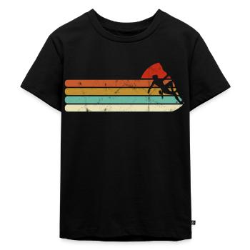 Kletterer Klettern Berge Retro - Kinder Premium Bio T-Shirt - Schwarz - Vorne - Mikhail (115cm)