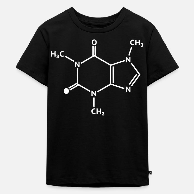 Molécule de chimie de la caféine - T-shirt Premium bio Enfant - noir