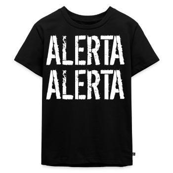 Alerta gegen Rassismus Geschenk Antifa Zitat - Kinder Premium Bio T-Shirt - Schwarz - Vorne - Mikhail (115cm)