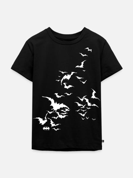 Batman Fledermaus Schwarm weiß - Kinder Premium Bio T-Shirt - Schwarz