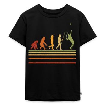 Tennis Evolution - Kinder Premium Bio T-Shirt - Schwarz - Vorne - Mikhail (115cm)