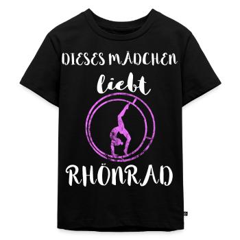 Dieses Mädchen Liebt Rhönrad Rhönradturnen Turnen - Kinder Premium Bio T-Shirt - Schwarz - Vorne - Mikhail (115cm)