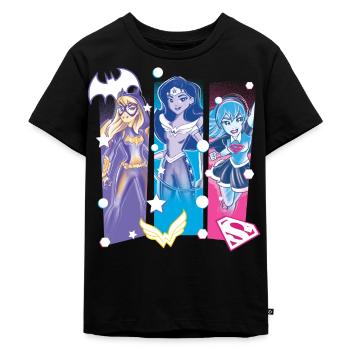 DC Super Hero Girls Batgirl Wonder Woman Supergirl - Kids Premium Organic T-Shirt - black - Front - Mikhail (115cm)